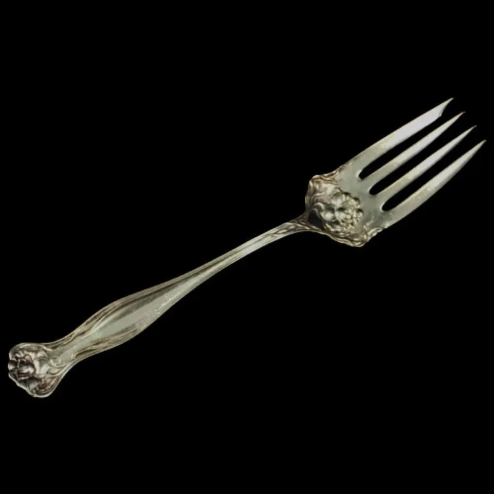 Vintage Meat Serving Fork Rogers Bros 1903 Mystic Pattern Silverplate